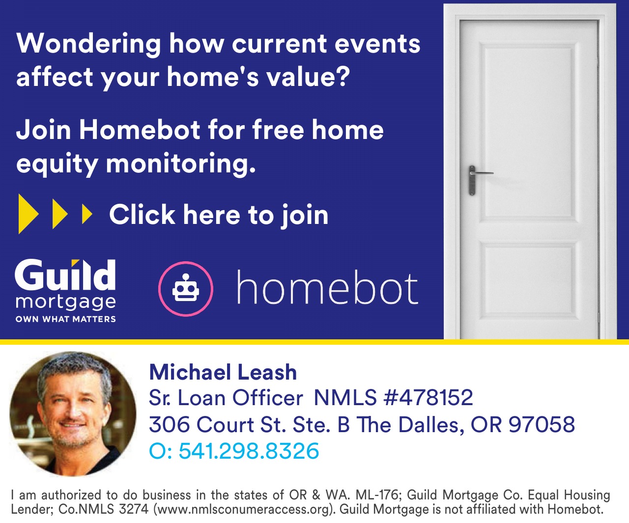 Join Homebot for free home equity monitoring with Michael Leash at Guild Mortgage. Click to join.